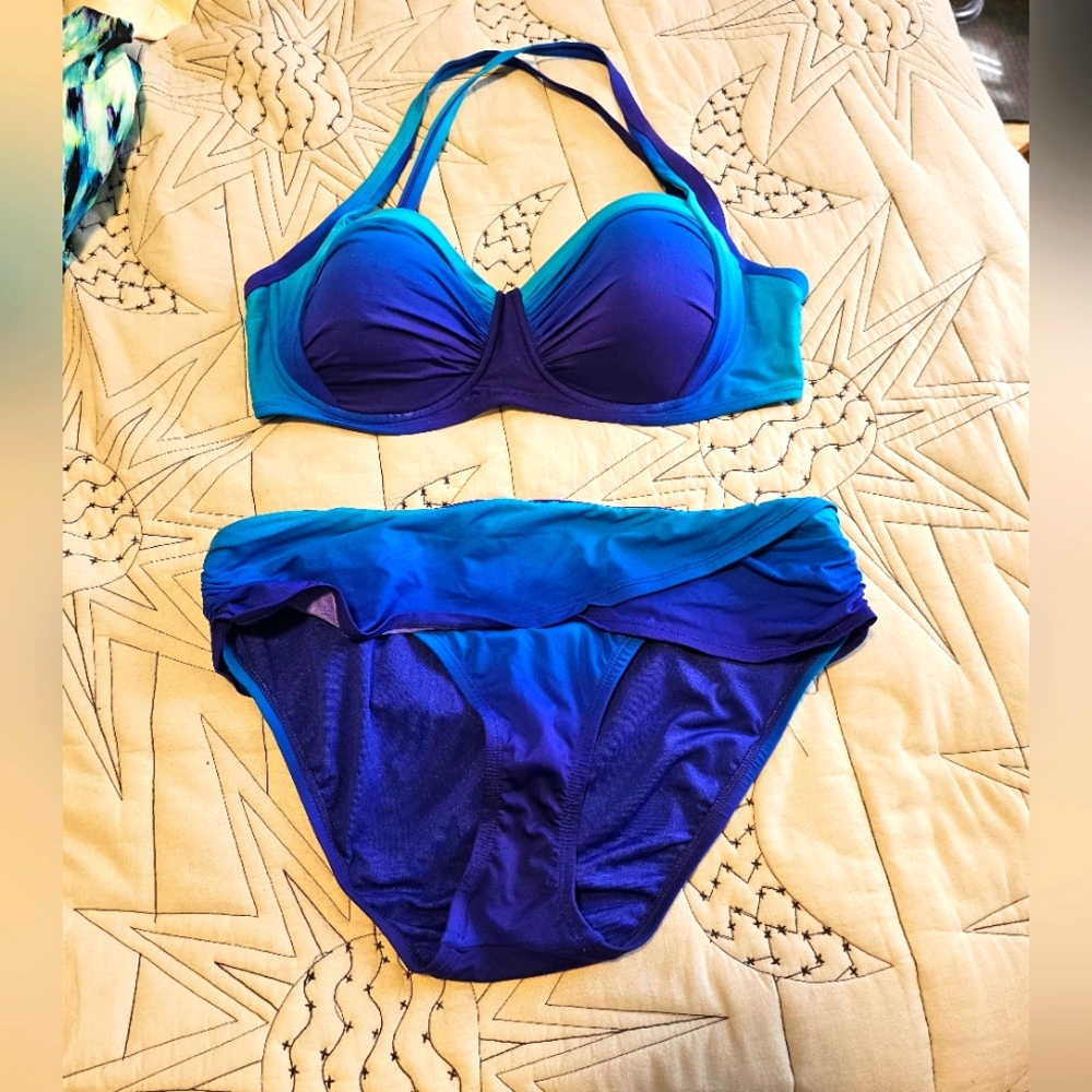 Purple Ombre Bikini with matching bottoms
